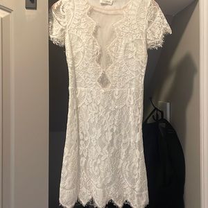 White lace mini dress - small - never worn